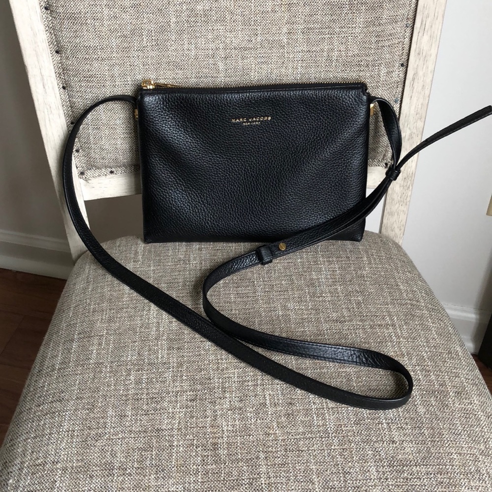 Marc Jacobs Black Pebbled Leather Crossbody Bag